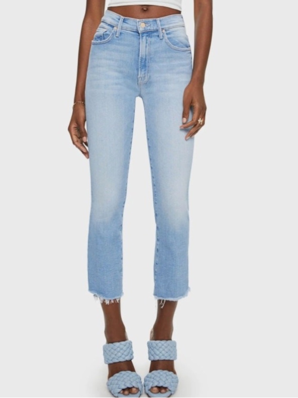 MOTHER The Insider Crop Step Fray Women’s 27 Limited Edition Light Wash